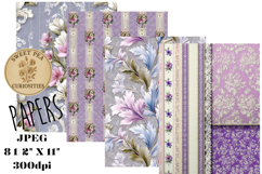Purples, Paper, Shabby Chic, Papers, Junk Journal Product Image 1