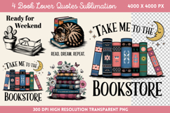 Book Lover Sublimation PNG Product Image 1