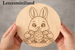 Easter bunny laser cut engraving digital file line art vecto Product Image 1