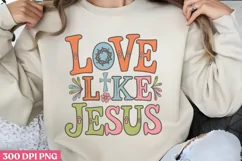 Love like jesus PNG, Retro Christian PNG Product Image 1