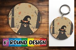 Halloween Boho Animal Round Design PNG Keychain Product Image 1