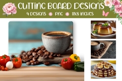 Pancakes Cutting Board, Coffee Cutting Board, Pancake PNG Product Image 1