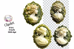 Victorian, Cameo, Junk Journal, PNG, Clipart, Ephemera Product Image 1