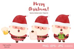 Watercolor santa christmas watercolour happy new year xmas Product Image 1
