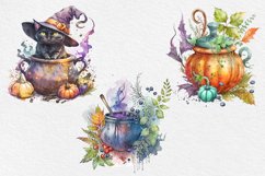 Watercolor witch's cauldron Halloween cliparts PNG sublimati Product Image 2