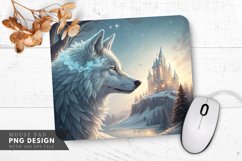 Frozen Majesty Snowy Wolf a Glass Kingdom Mouse Pad PNG Product Image 1