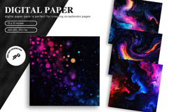 Rainbow Watercolor Alcohol Ink Background Digital Paper Product Image 1