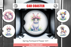 Spring Farmyard Flower Art Car Coaster Product Image 1
