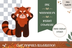 Red Panda Illustration, Red Panda PNG, Baby Animals Print Product Image 1