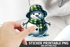 Christmas Snowman Sticker| Christmas Sticker PNG Design Product Image 1