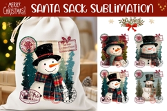 Cartoon Snowman Santa Sack, Winter Santa Sack Print Product Image 1