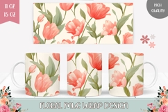 Tulips Mug Design, Spring Mug, Floral Mug Sublimation Product Image 1