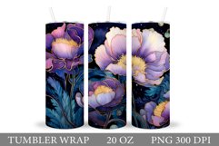 Flowers Tumbler Design. Sublimation Tumbler Flowers Product Image 1