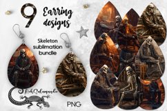 Halloween Ghost rider | Teardrop earring sublimation designs Product Image 1
