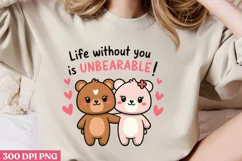 Life without you is PNG, Retro Valentine Sublimation PNG Product Image 1