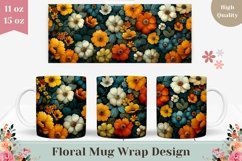 Floral Mug Wrap Design, Flowers Mug Template, Floral Print Product Image 1