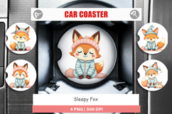 Car Coaster Sleepy Fox Product Image 1