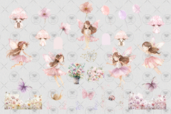 Fairy Garden Watercolor Clipart bundle Product Image 3