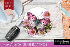 Magical Forest Car Coaster - Fantasy Coaster PNG Sublimation Product Image 1