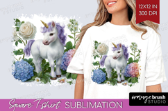 Magical Forest Square Tshirt Background - Fantasy PNG Product Image 1