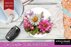 Magical Forest Car Coaster - Fantasy Coaster PNG Sublimation Product Image 1