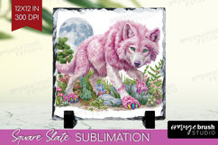 Magical Forest Slate PNG - Fantasy Square Slate Sublimation Product Image 1