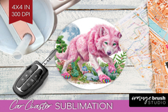 Magical Forest Car Coaster - Fantasy Coaster PNG Sublimation Product Image 1