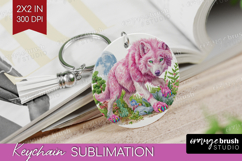 Magical Forest Keychain PNG - Fantasy Keychain Sublimation Product Image 1