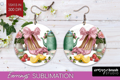 Magical Forest Round Earrings - Fantasy PNG Sublimation Product Image 1