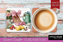 Magical Forest Square Coaster - Fantasy Coaster PNG Product Image 1