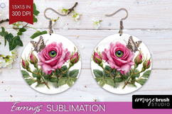 Magical Forest Round Earrings - Fantasy PNG Sublimation Product Image 1
