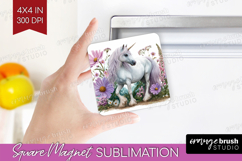 Magical Forest Magnet Sublimation - Fantasy Square Magnet Product Image 1