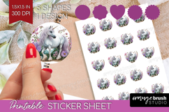 Magical Forest Round Sticker - Fantasy Printable Sticker Product Image 1