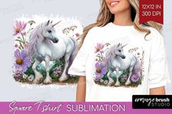 Magical Forest Square Tshirt Background - Fantasy PNG Product Image 1