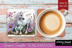 Magical Forest Square Coaster - Fantasy Coaster PNG Product Image 1
