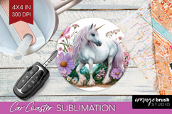 Magical Forest Car Coaster - Fantasy Coaster PNG Sublimation Product Image 1