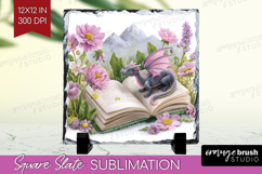 Magical Forest Slate PNG - Fantasy Square Slate Sublimation Product Image 1
