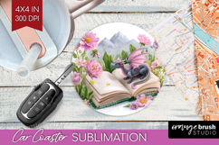Magical Forest Car Coaster - Fantasy Coaster PNG Sublimation Product Image 1