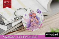 Magical Forest Keychain PNG - Fantasy Keychain Sublimation Product Image 1