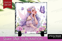 Magical Forest Slate PNG - Fantasy Square Slate Sublimation Product Image 1
