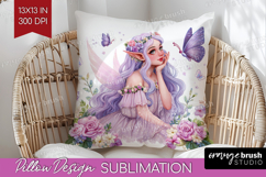 Magical Forest Pillow Sublimation - Fantasy Pillow Cover PNG Product Image 1