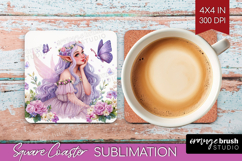 Magical Forest Square Coaster - Fantasy Coaster PNG Product Image 1