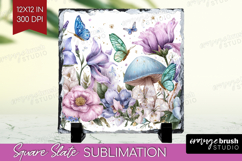 Magical Forest Slate PNG - Fantasy Square Slate Sublimation Product Image 1