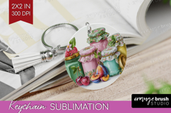 Magical Forest Keychain PNG - Fantasy Keychain Sublimation Product Image 1