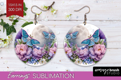Magical Forest Round Earrings - Fantasy PNG Sublimation Product Image 1