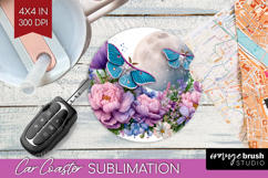 Magical Forest Car Coaster - Fantasy Coaster PNG Sublimation Product Image 1