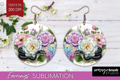 Magical Forest Round Earrings - Fantasy PNG Sublimation Product Image 1