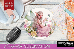 Magical Forest Car Coaster - Fantasy Coaster PNG Sublimation Product Image 1