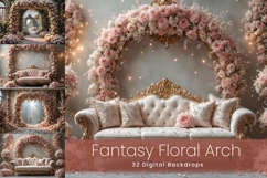 32 Fantasy Floral Arch Digital Backdrops Product Image 1