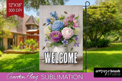 Farmhouse Garden Flag Sublimation - Country Welcome Sign PNG Product Image 1